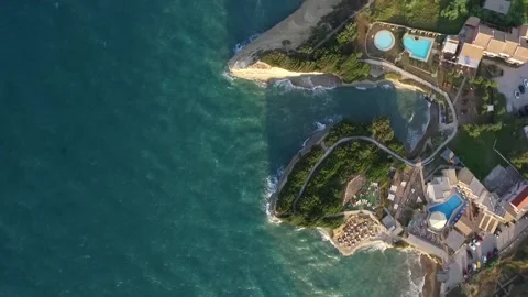 Sidari Greece Sea cliffs Roll Stock Footage 167803927