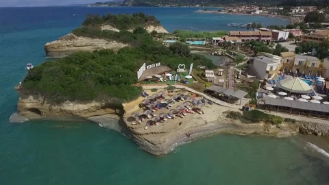 Sidari Shore with Ship Stock Footage 167804283