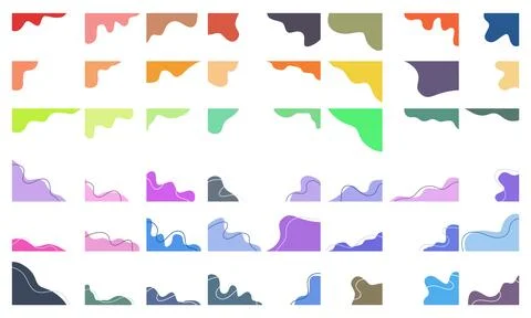 Side abstract shape elements set collection vector illustration 库存插图