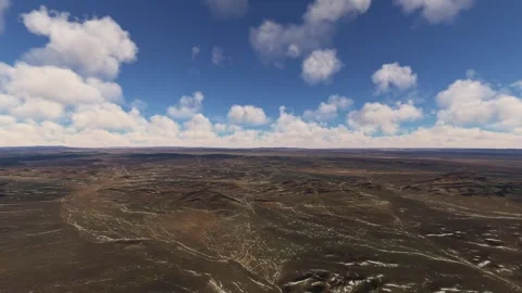 Side aerial drone view of Gobi Desert. Mongolia Video stock 281565607
