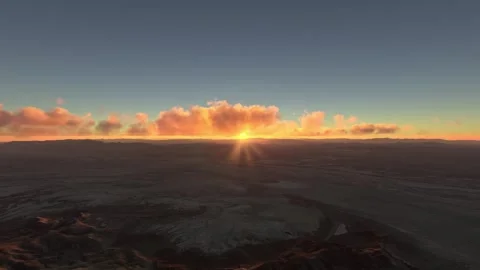 Side aerial drone view at sunset of Black Rock Desert in Nevada. United States Stock Footage 279391628