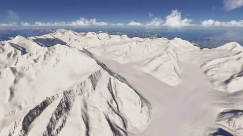 Side aerial view of the snow at Aletsch Glacier in Fieschertal. Switzerland 库存影片 330281509