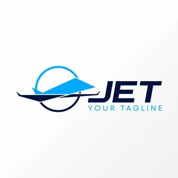 Side airplane jet fast flight in circle line. Related to transportation travel Stock Illustration