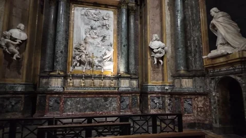 Side altar of San Andrea della Valle Church in Rome, Italy Видео 320956880