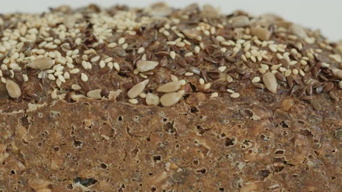 Side and top of sourdough bread loaf 4K video Stock Footage 181366298
