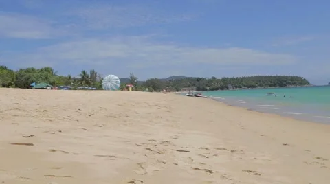 Side angle - beautiful beach ocean - parachute Stock Footage 50224006