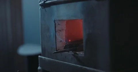 Side angle of a blacksmith's forge Stock Footage 105294769