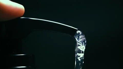 Side Angle Bottle is Pressed and Liquid Comes Out Stock Footage 300890483