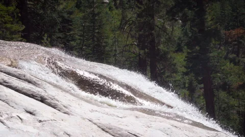 Side Angle of a Granite Waterfall Closeup Stock Footage 251359006