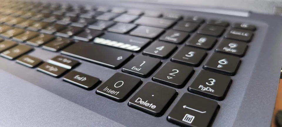 Side Angle Laptop Numeric Keypad Stock Photos