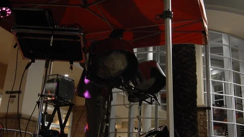 Side Angle Outdoor Dj Playing Music And Drums At Night In Vacation Resort Vi Stock Footage 128190948