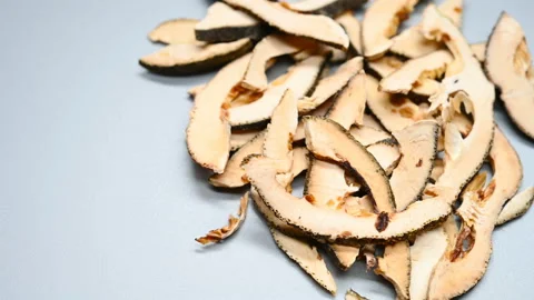 Side angle pan view ZhiQiao or Aurantii Fructus or Submature Bitter Orange Stock Footage 145804492