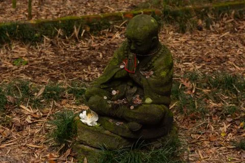 Side angle of Praying Buddha statue Stock Photos