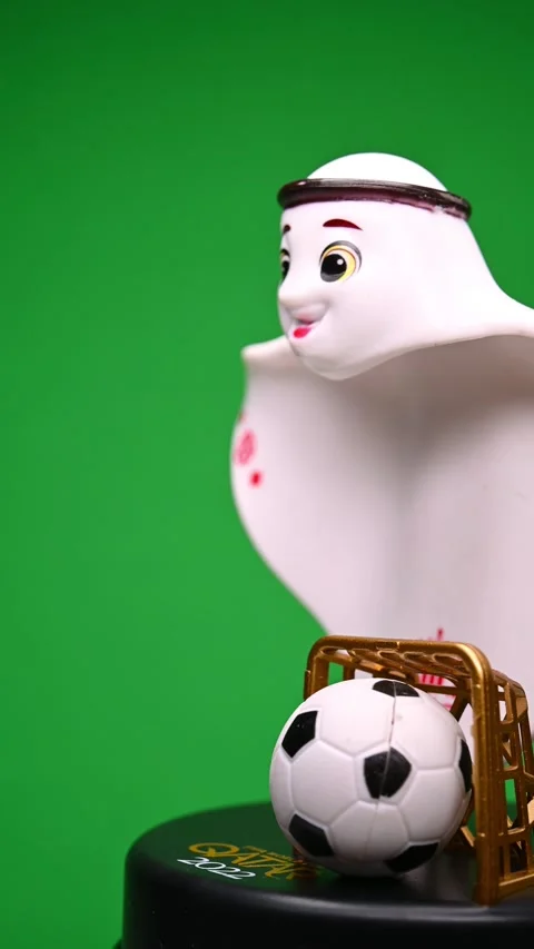 Side angle rotating of Legend the Bigfoot for The FIFA World Cup - Qatar 2022 Stock Footage 218239198