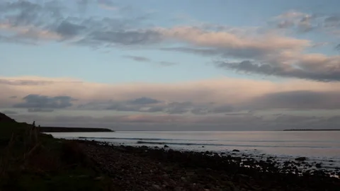 Side Angle Shot of a Rocky Beach. Achill Island, Ireland Stock-Footage 239483835