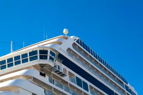 Side angle view on large cruise liner ship Stock Photos