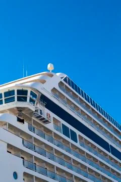 Side angle view on large cruise liner ship Stock Photos