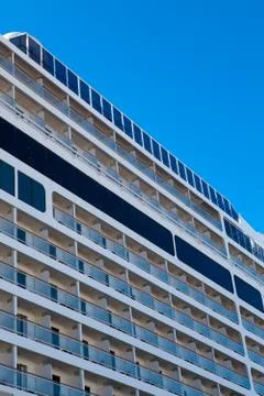 Side angle view on large cruise liner ship Stock Photos