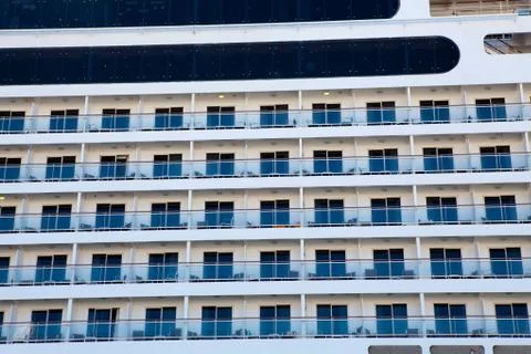 Side angle view on large cruise liner ship Stock Photos