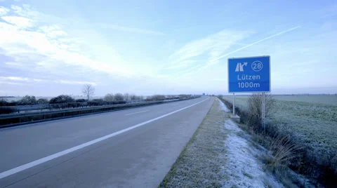 On the Side of the Autobahn Stock Footage 36052058