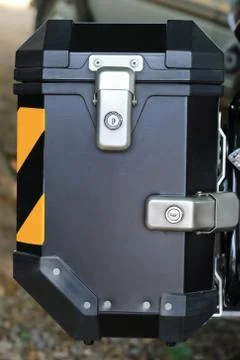 Side bag of motorcycle Stock Photos