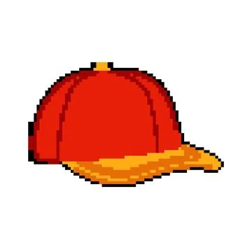 Side baseball cap pixel art vector illustration Stock Illustration