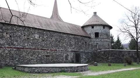 The side behind Sukosd Bethlen Castle Stock Footage 186748003