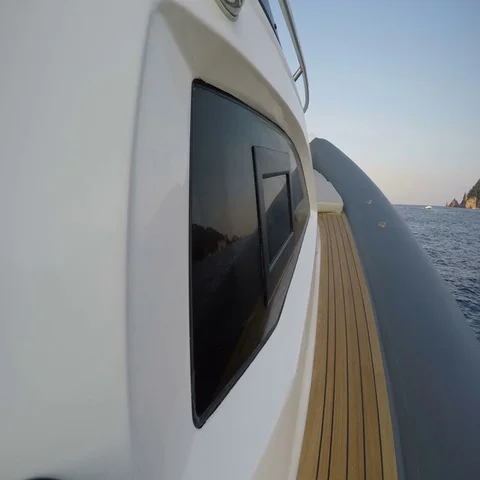 Side on board view of maxi rib navigating Stock Footage 69446093