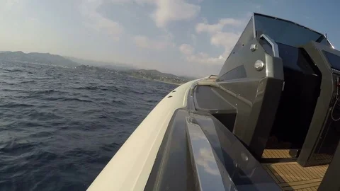 Side on board view of a rib navigating Stock Footage 71832060