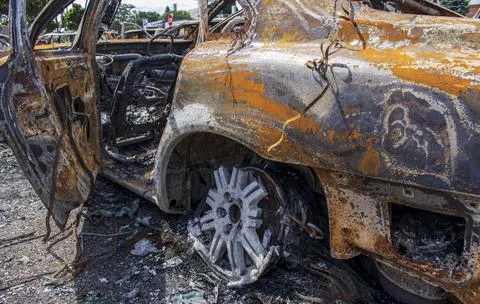 Side of broken car Stock Photos
