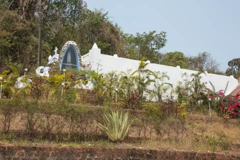 Side building of the Catholic church of Reis Magos Stock Photos