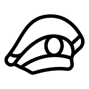 Side cap, forage cap, patrol cap, military peaked cap icon representing arm.. Stock Illustration