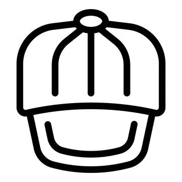 Side cap icon outline vector. Front hat Illustrazione stock