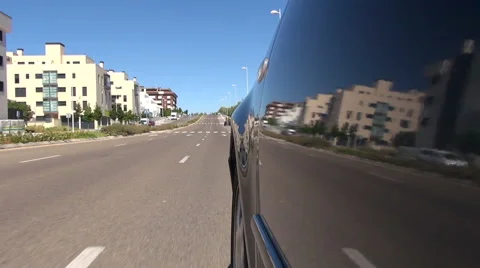 Side car driving on street Stock Footage 56152587