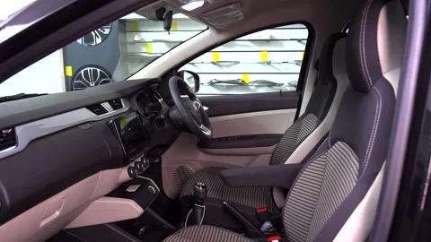 In side the car seat and front des bord and foot space Stock Footage 267564244