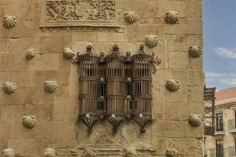Side of the Casa Las Concha building  in Salamanca city Stock Photos