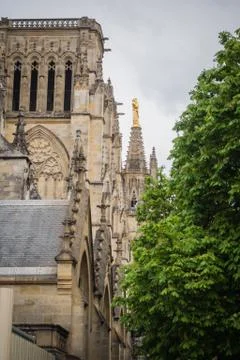 The side of the Cathedral Saint Andre Stock Photos