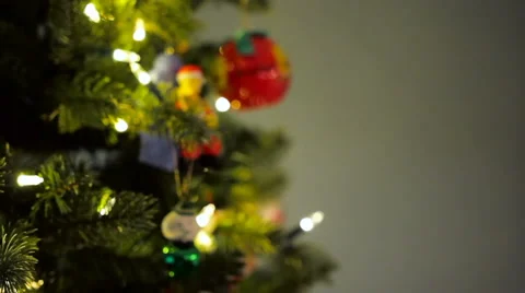Side of Christmas Tree CU Stock Footage 58504764