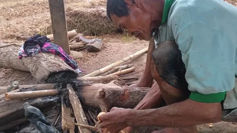Side close-up of an Indonesian farmer. Stock Footage 321933497