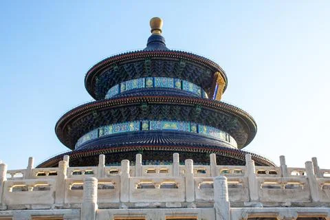 A side close up view on the Temple of Heaven, Beijing, China Stock Photos