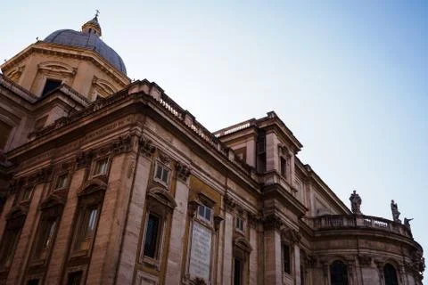 Side closeup on the magnificent Saint Peter basilica in Rome Stock Photos