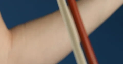 Side closeup vertical pan on violinist Stock Footage 274863967