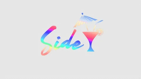 Side. Color gradient animated text. Transparent Alpha channel, 4K. Stock Footage 154885806