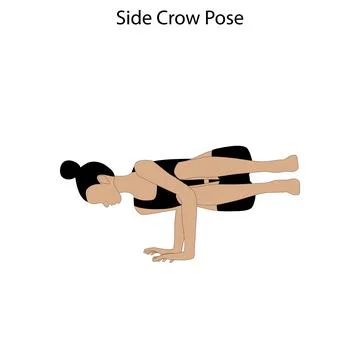 Side crow pose yoga workout. Healthy lifestyle vector illustration イラスト素材