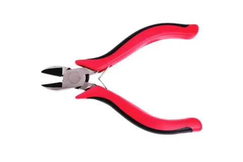 Side cutter red black isolate close up Stock Photos
