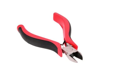 Side cutter red black isolate close up Foto stock