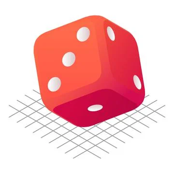 Side dice icon, isometric style Stock Illustration