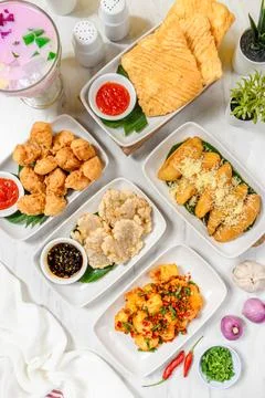 A side dish that is usually called fried food in Indonesia Stock Photos