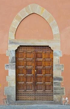 Side door of the Higher Normal School on the square Cavalieri in Pisa, Italy. Stock Photos