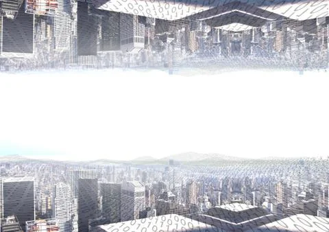 Up side down city code Stock Illustration